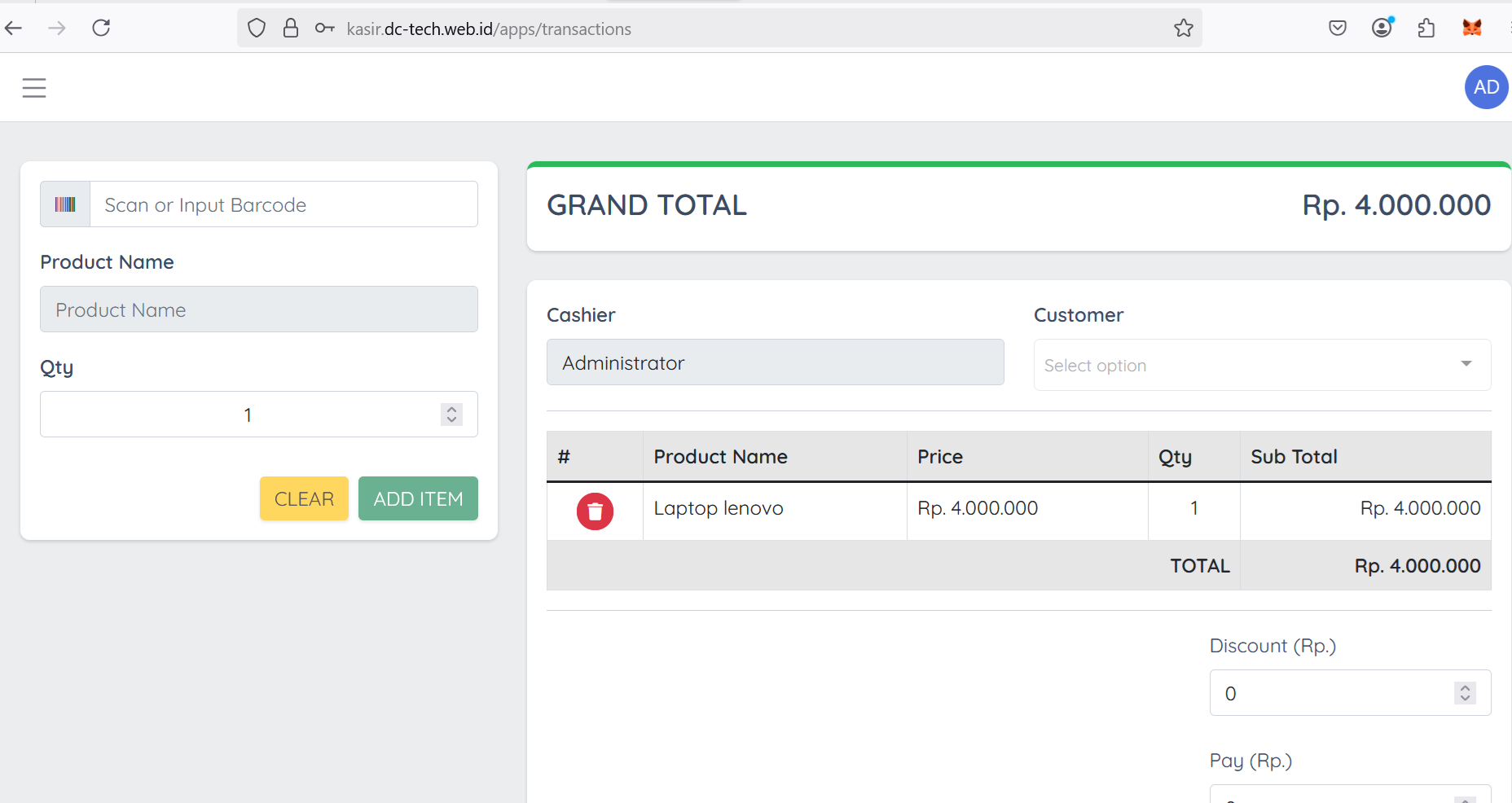 Aplikasi Kasir (POS)